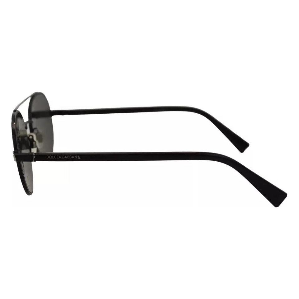 Dolce & Gabbana Matte Black Steel Frame Green Lens DG2245 Sunglasses GLA1106