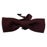 Dolce & Gabbana Bordeaux Silk Adjustable Neck Men Bow Tie FT3763