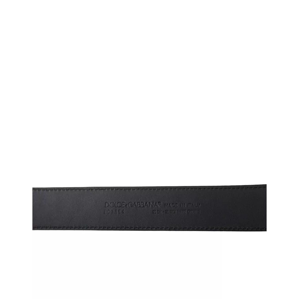 Dolce & Gabbana Black Exotic Leather Gold Metal Buckle Belt