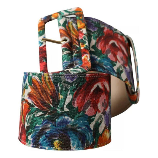 Dolce & Gabbana Multicolor Carretto Fabric Wide Waist Belt Dolce & Gabbana Dark Slate Gray
