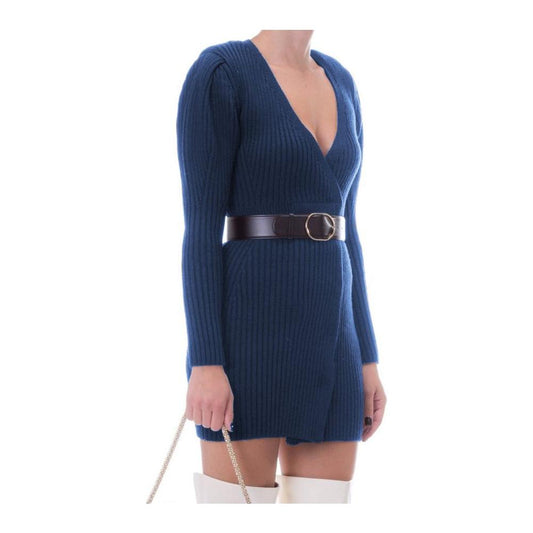 Elisabetta Franchi Blue Wool Women Dress EL-8016-IT44|L