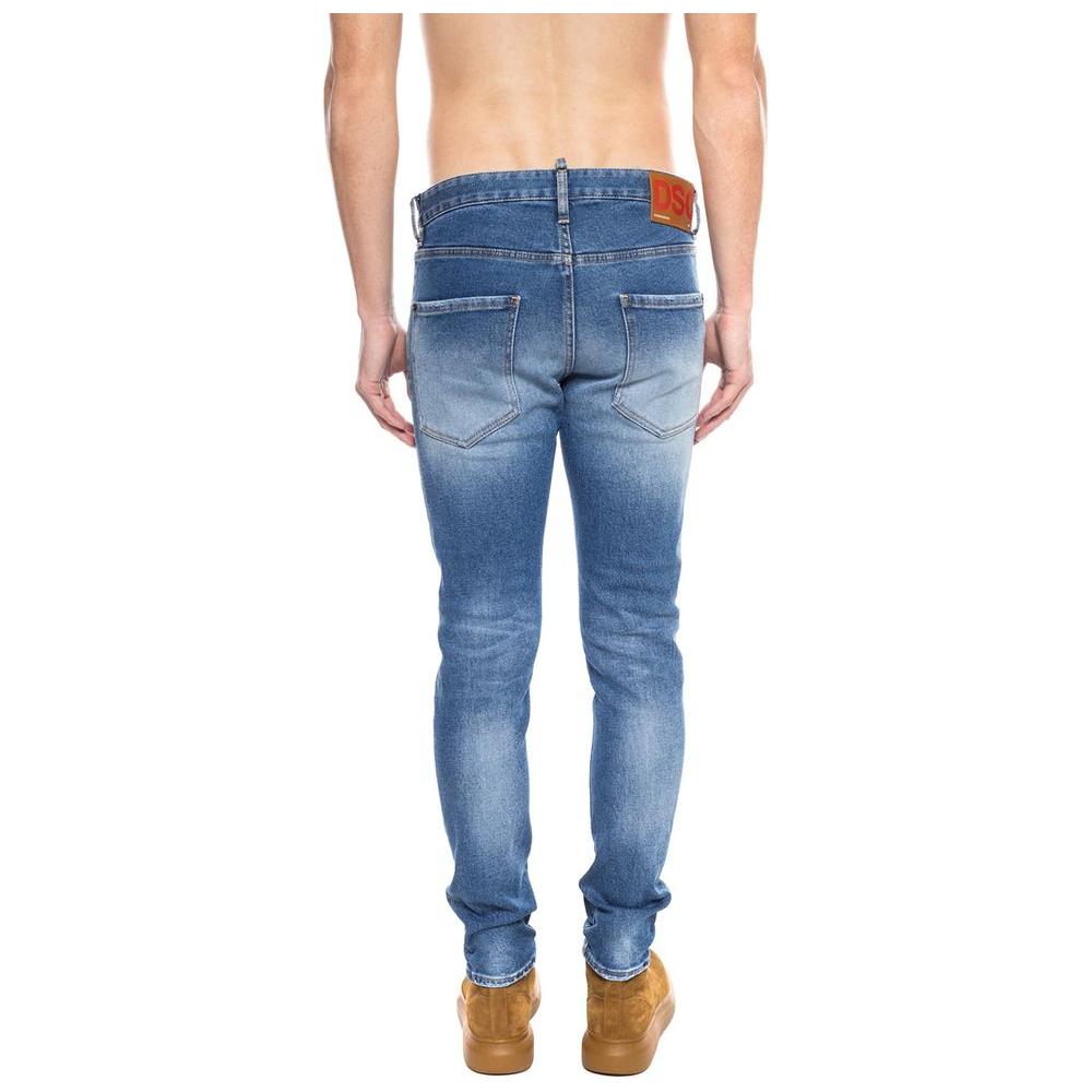 بنطلون جينز رجالي من القطن باللون الأزرق من Dsquared²
