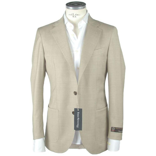 Emilio Romanelli Beige Wool Men's Blazer