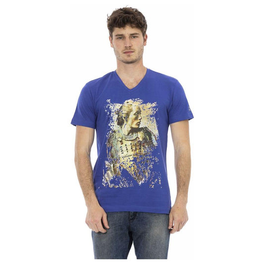 Trussardi Action Blue Cotton Men T-Shirt Trussardi Action Dark Slate Blue