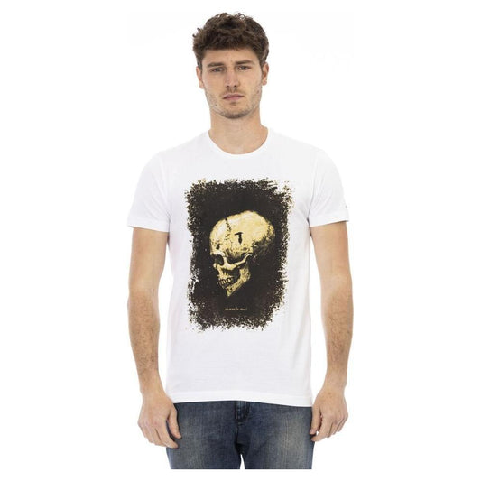 Trussardi Action White Cotton Men T-Shirt Trussardi Action Dark Slate Gray