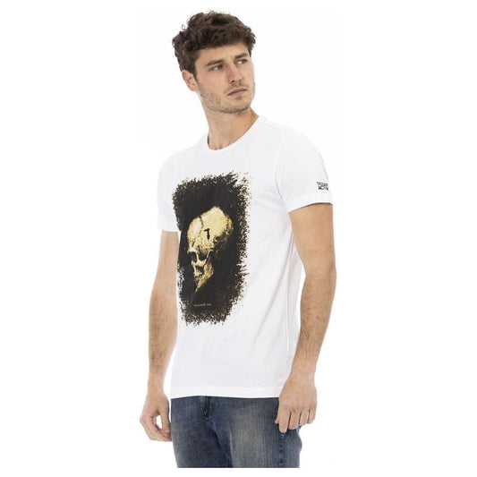 Trussardi Action White Cotton Men T-Shirt Trussardi Action Light Gray