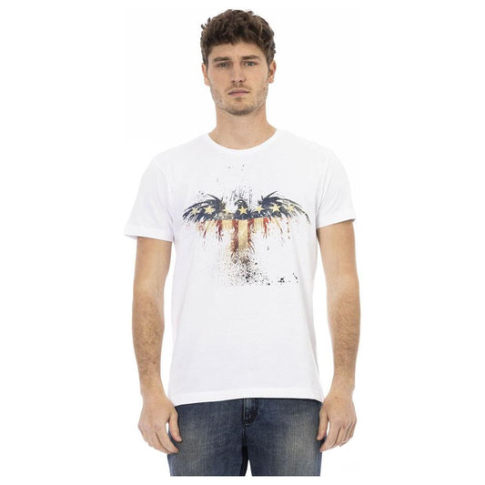 Trussardi Action White Cotton Men T-Shirt Trussardi Action Light Gray