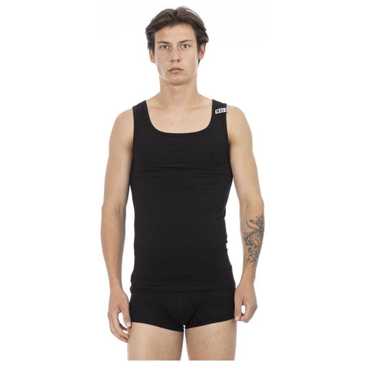 Bikkembergs Black Cotton Men's Tank Top Bikkembergs Dark Slate Gray