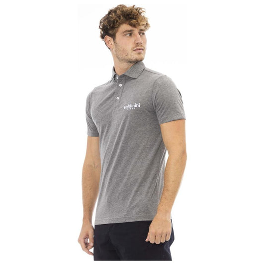 Baldinini Trend Gray Cotton Mens Polo Shirt Baldinini Trend Rosy Brown