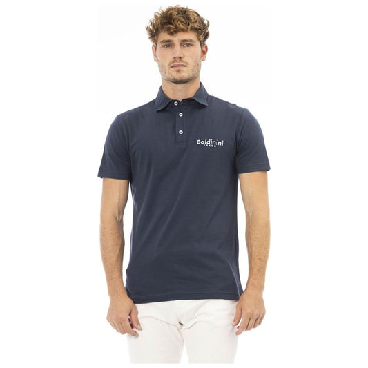 Baldinini Trend Blue Cotton Men Polo Baldinini Trend Dark Slate Gray
