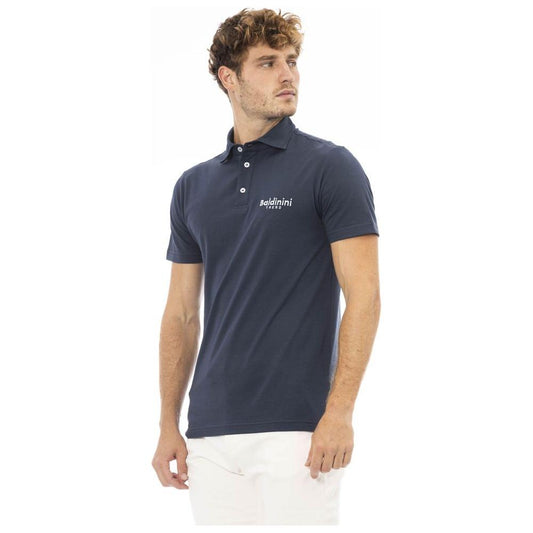 Baldinini Trend Blue Cotton Men Polo Baldinini Trend Dark Slate Gray