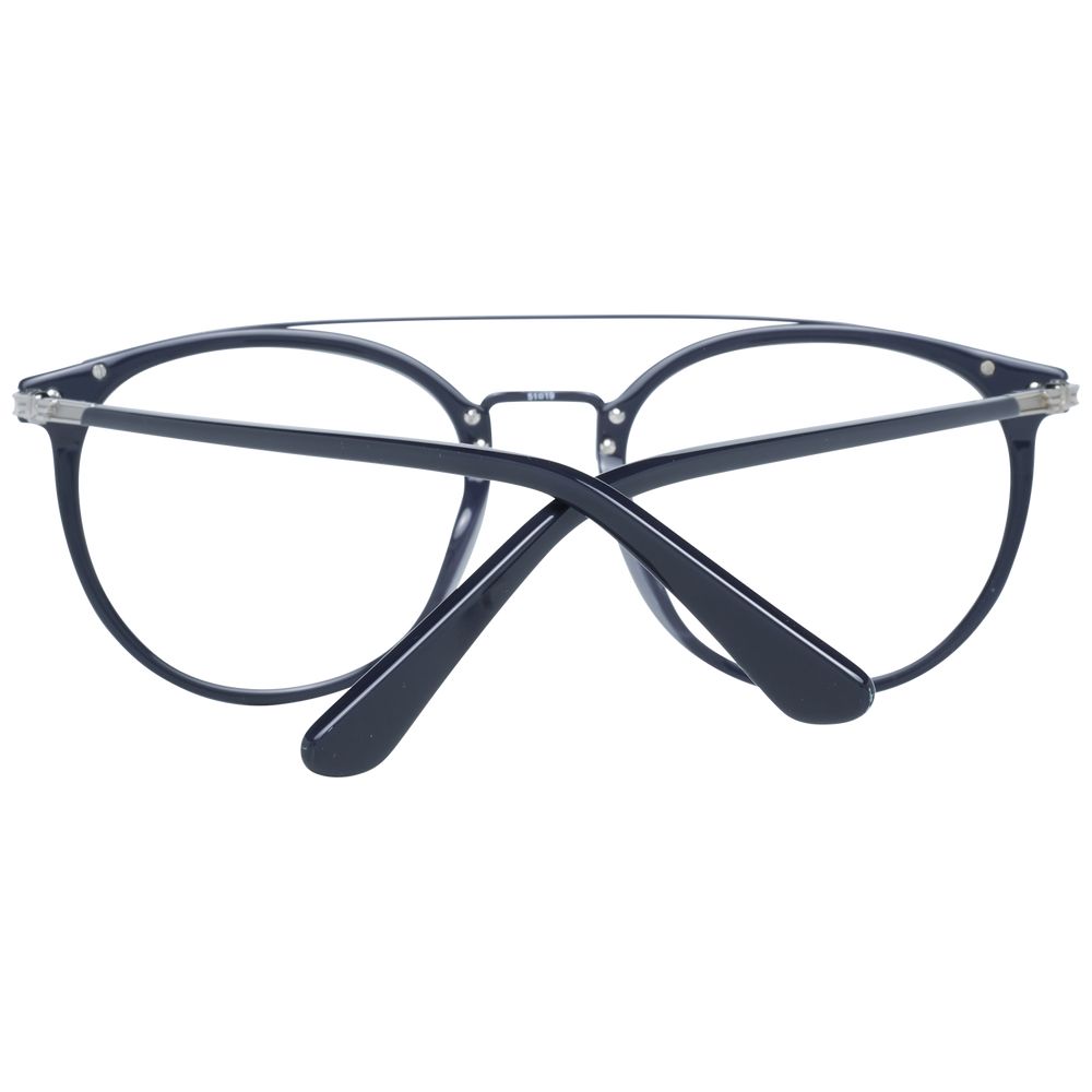 Police Gray Men Glasses Frame with full-rim design in metal and plastic, lenses width 51mm, bridge width 19mm, temples length 145mm.