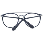 Police Gray Men Glasses Frame with full-rim design in metal and plastic, lenses width 51mm, bridge width 19mm, temples length 145mm.