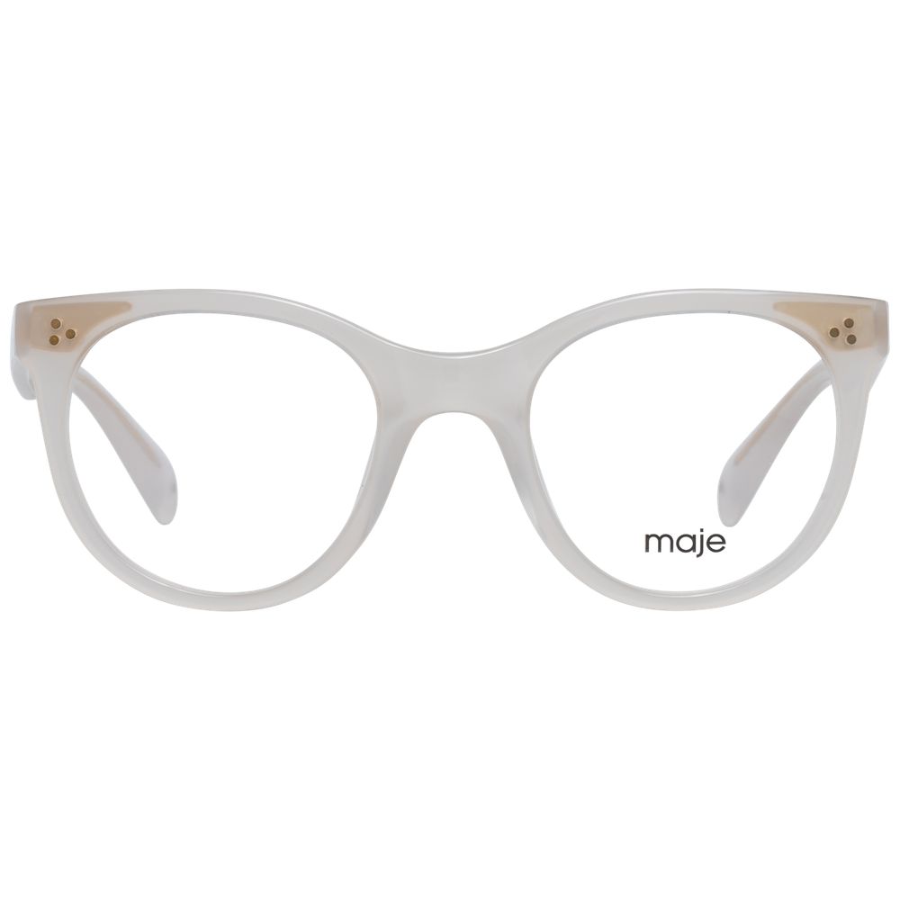 Maje White Women Glasses Frame in plastic butterfly style with full-rim design, 48-21-140 size, includes branded case, demo lenses.