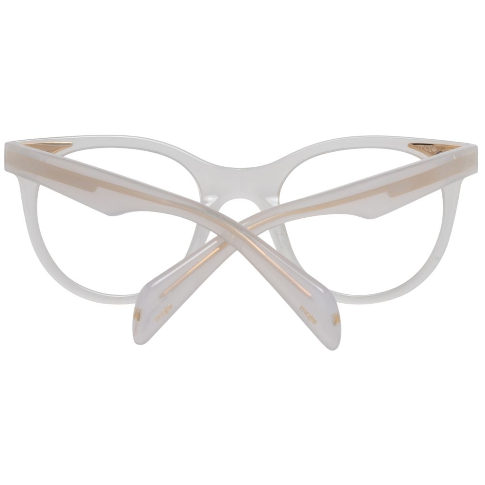 Maje White Women Glasses Frame, butterfly style, full-rim, plastic material, size 48-21-140, includes branded case, demo lenses.