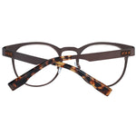Rear view of Ermenegildo Zegna Bronze Men Glasses Frame with full-rim titanium construction and tortoise shell temples.