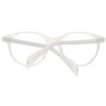 Maje White Women Glasses Frame in acetate, full-rim round style, with demo lenses. Frame dimensions: 49-19-140, white color.