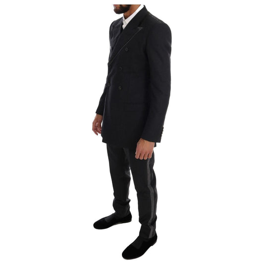 Dolce & Gabbana Elegant Gray Double Breasted Wool Suit Dolce & Gabbana Black