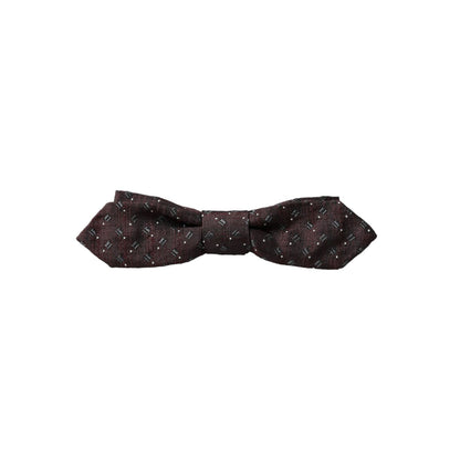 Dolce & Gabbana Maroon Silk Patterned Adjustable Neck Papillon Bow Tie