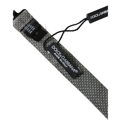 Dolce & Gabbana Gray Silk Patterned Adjustable Neck Men Papillon Bow Tie