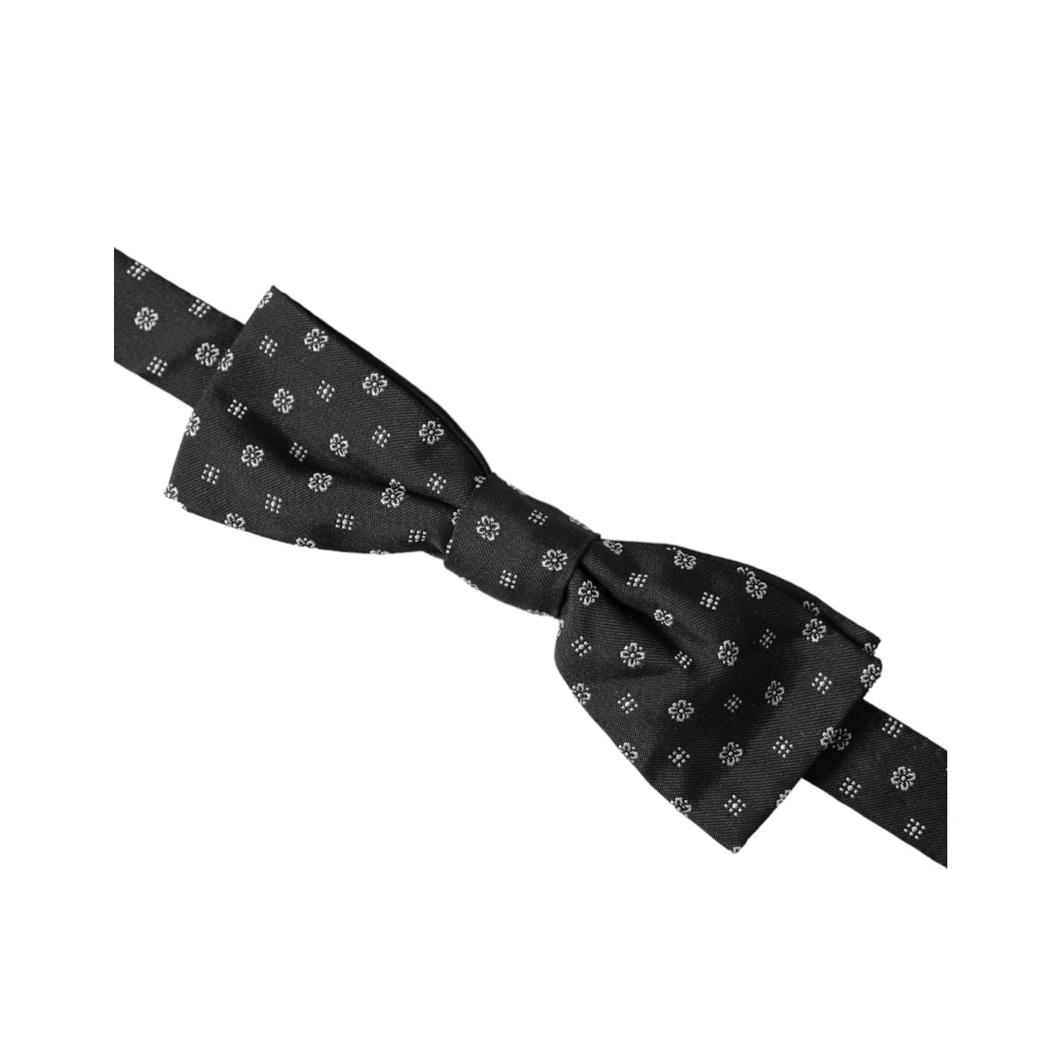 Dolce & Gabbana Black Silk Fantasy Adjustable Neck Men Papillon Bow Tie