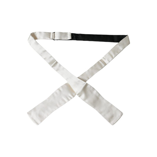 Dolce & Gabbana White Silk Slim Skinny Necktie Men Bow Tie FT3917