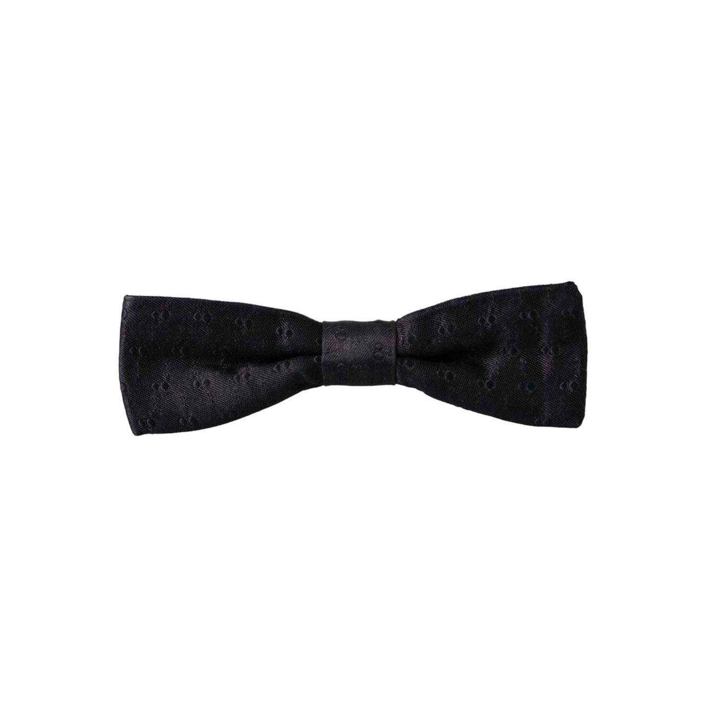 Dolce & Gabbana Black Silk Patterned Adjustable Neck Men Bow Tie