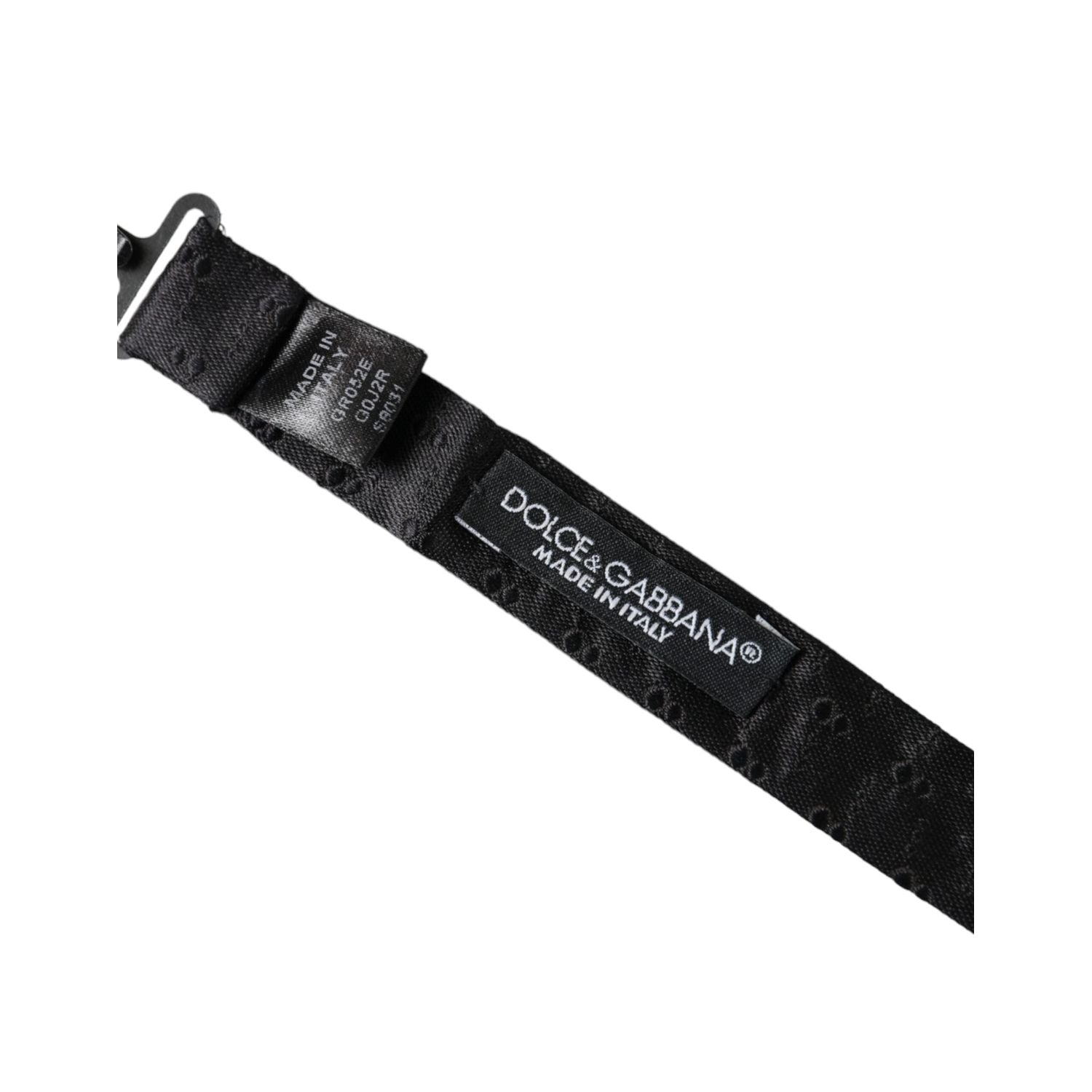 Dolce & Gabbana Black Silk Patterned Adjustable Neck Men Bow Tie