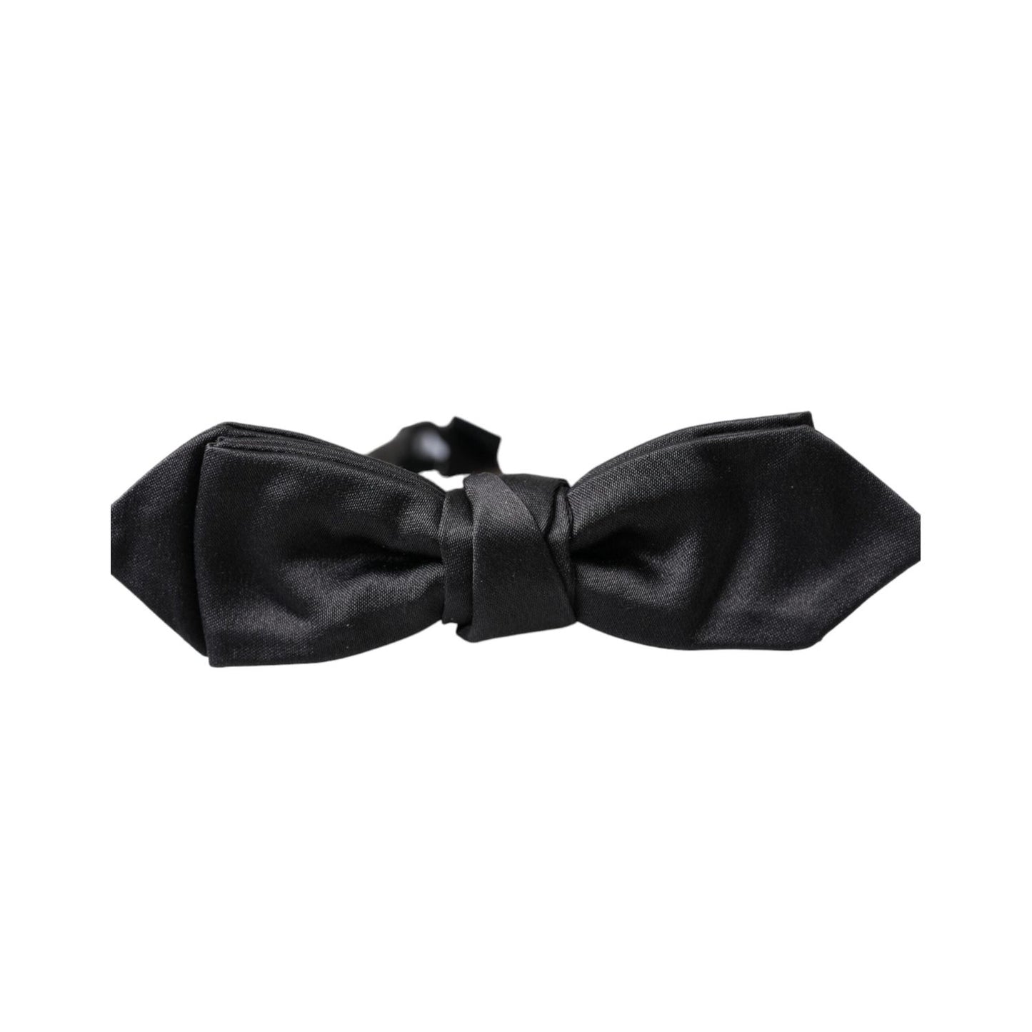Dolce & Gabbana Black Satin Silk Adjustable Neck Men Bow Tie