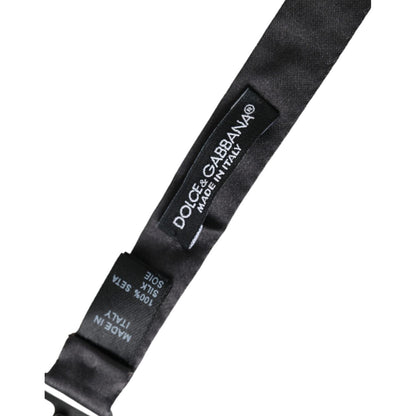 Dolce & Gabbana Black Satin Silk Adjustable Neck Men Bow Tie