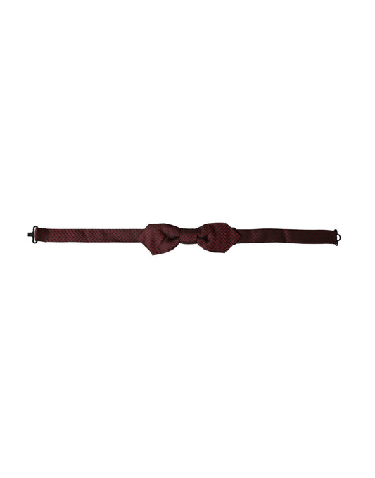 Dolce & Gabbana Red Silk Fantasy Adjustable Neck Men Bow Tie FT3937