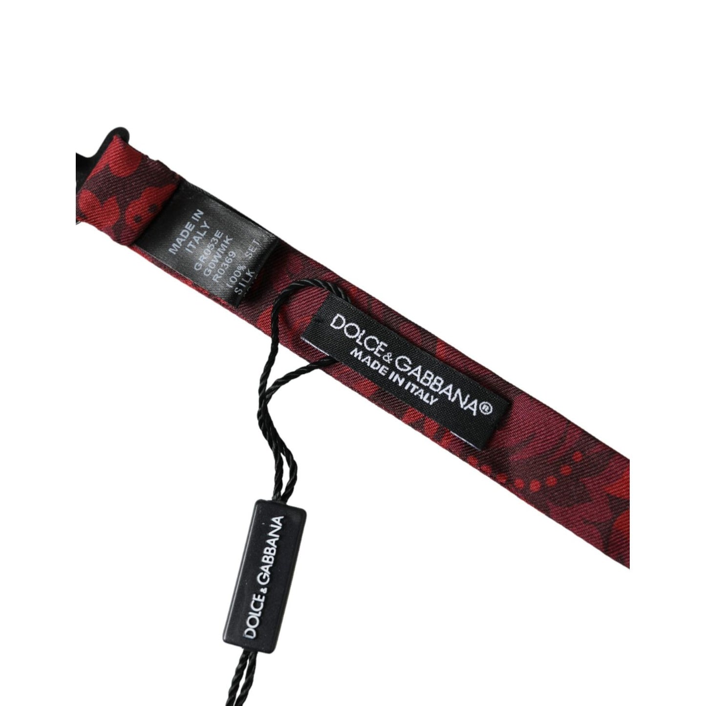 Dolce & Gabbana Red Silk Floral Adjustable Neck Men Bow Tie