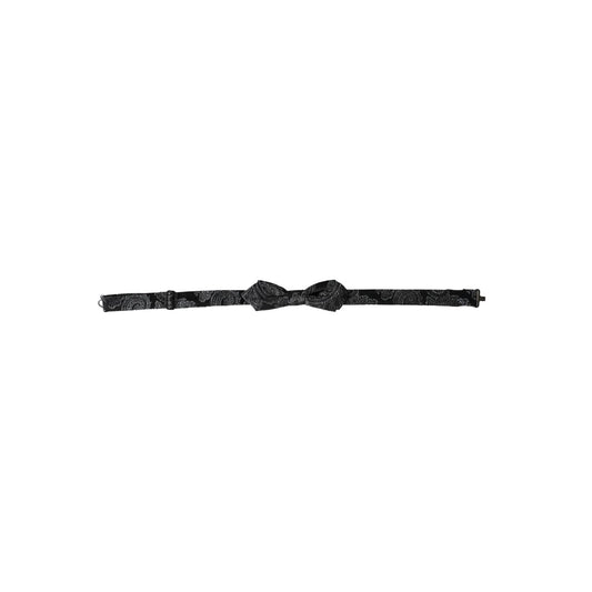 Dolce & Gabbana Black Silk Jacquard Adjustable Neck Men Bow Tie