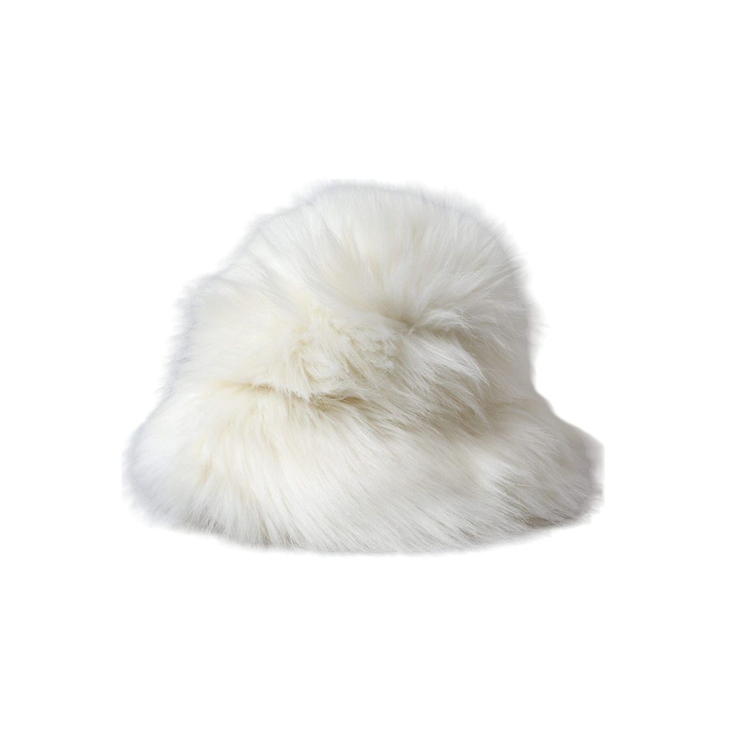 Dolce & Gabbana White Acrylic Fur Womens Bucket Hat