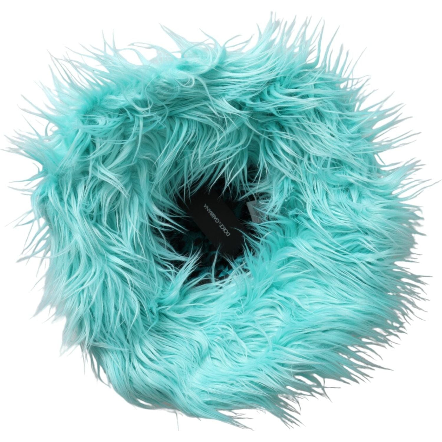 قبعة دلو نسائية من الفرو الأكريليكي باللون الأخضر النعناعي من دولتشي آند غابانا