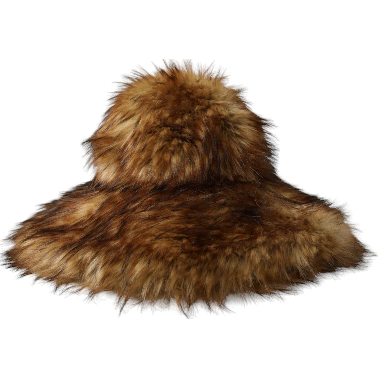 Dolce & Gabbana Brown Modacrylic Faux Fur Bucket Hat