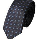 Dolce & Gabbana Black Blue Polka Dot Silk Adjustable Men Tie KRA3296