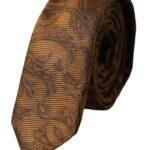 Dolce & Gabbana Brown Floral 100% Silk Adjustable Men Tie KRA3300