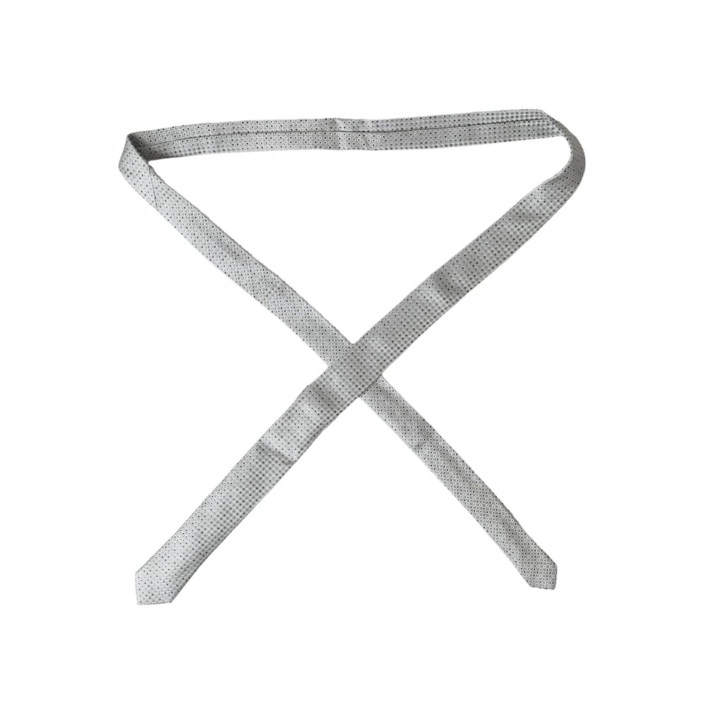 Dolce & Gabbana Light Gray Polka Dot Silk Adjustable Men Tie