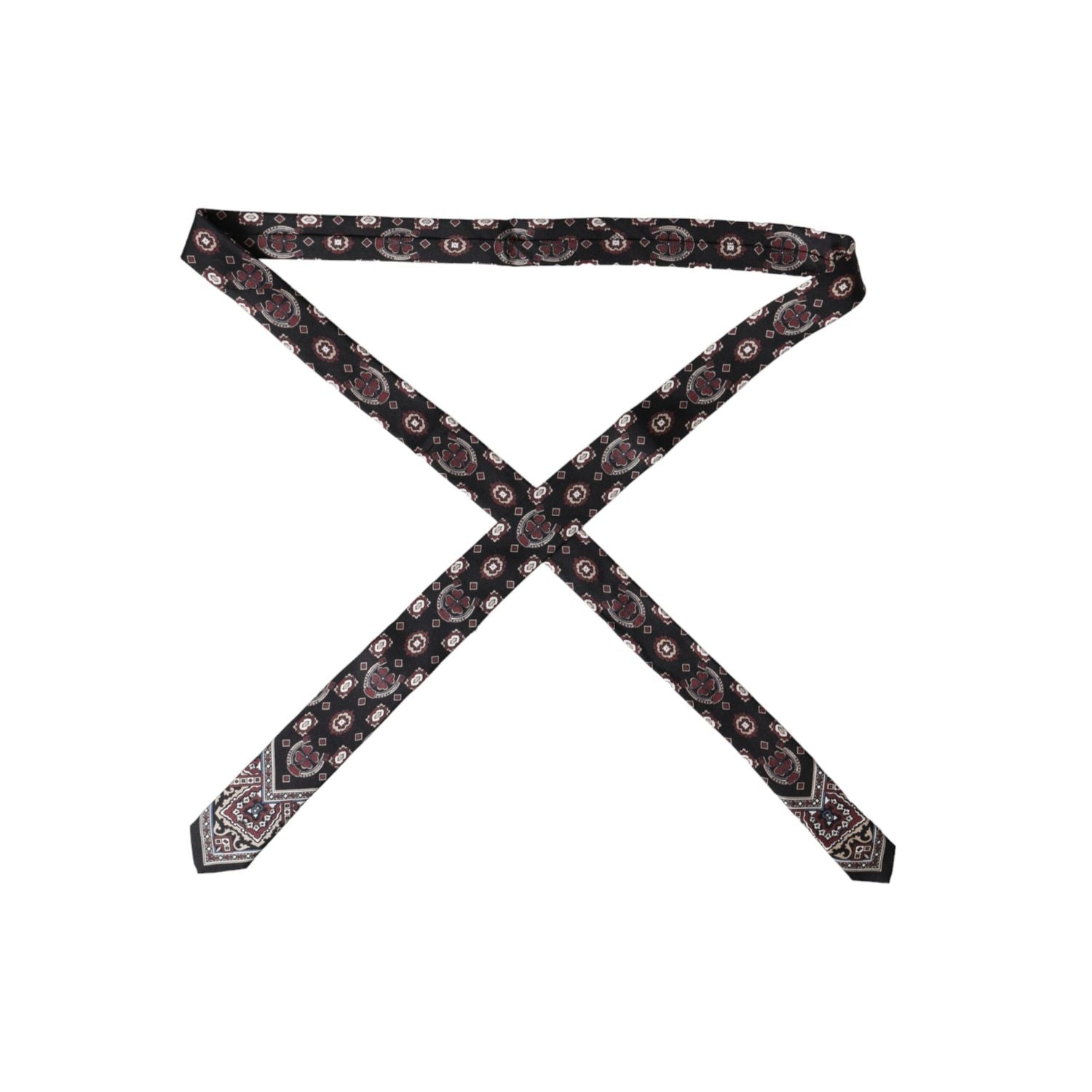 Dolce & Gabbana Black Printed 100% Silk Adjustable Men Tie