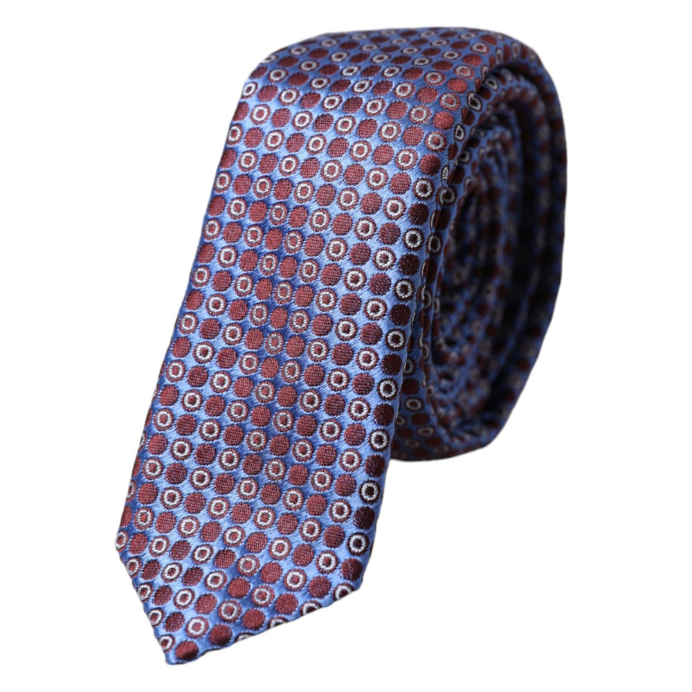Dolce & Gabbana Blue Purple Patterned Silk Adjustable Men Tie KRA3325
