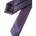 Dolce & Gabbana Blue Purple Patterned Silk Adjustable Men Tie KRA3325