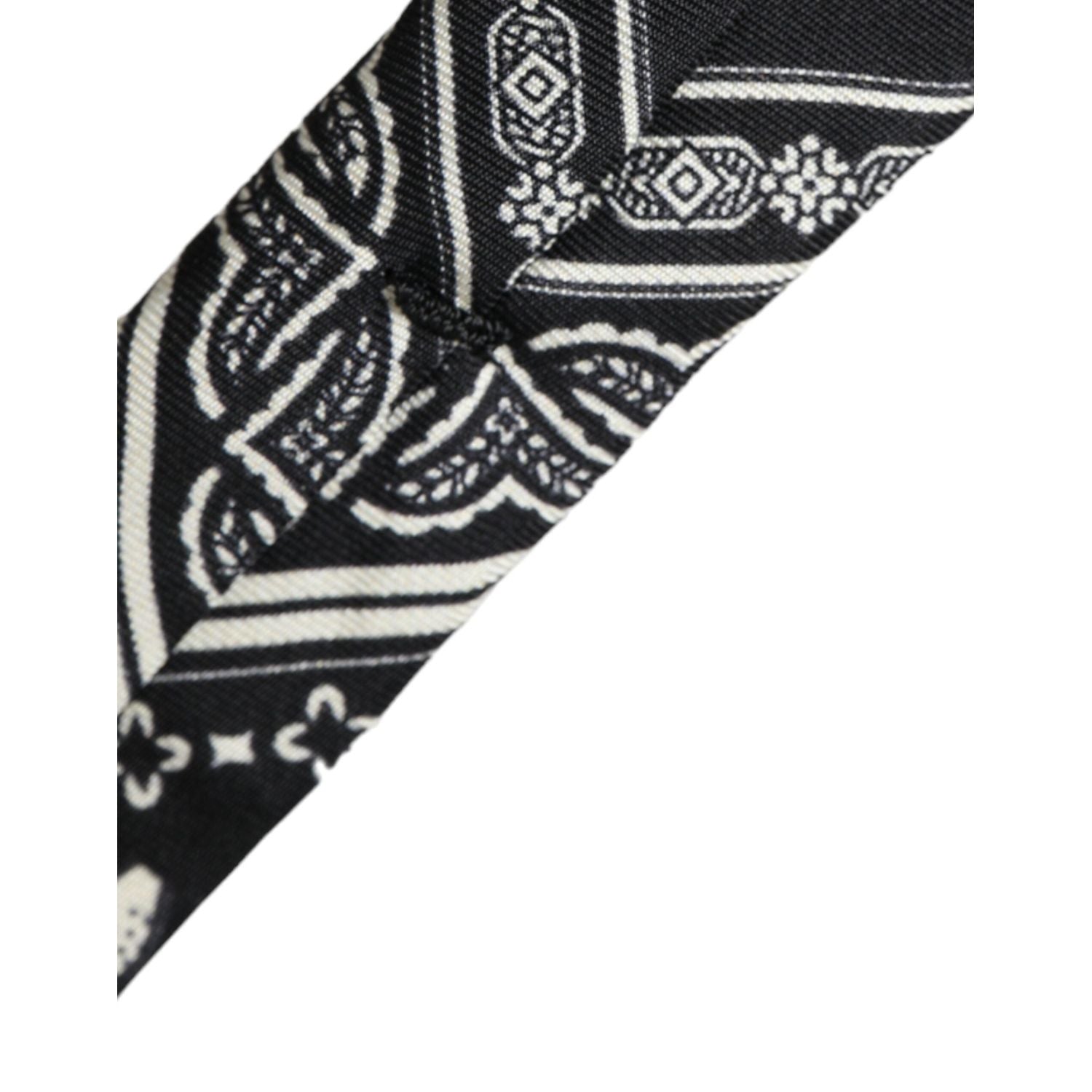 Dolce & Gabbana Black Patterned 100%Silk Adjustable Tie
