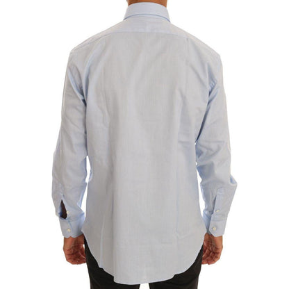 Cavalli Light Blue Cotton Slim Fit Dress Shirt