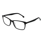 Lozza Black Men Glasses Frame with acetate full-rim black frames, rectangular style, and no spring hinge, size 49-18-140.