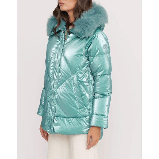 People Of Shibuya Light Blue Polyester Women Jacket PE-13567-IT42|M
