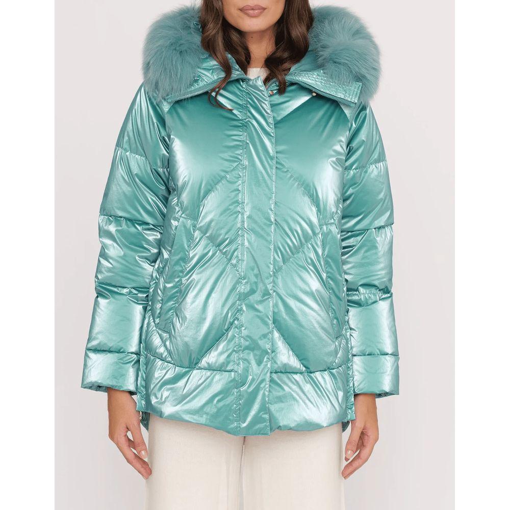 People Of Shibuya Light Blue Polyester Women Jacket PE-13567-IT42|M
