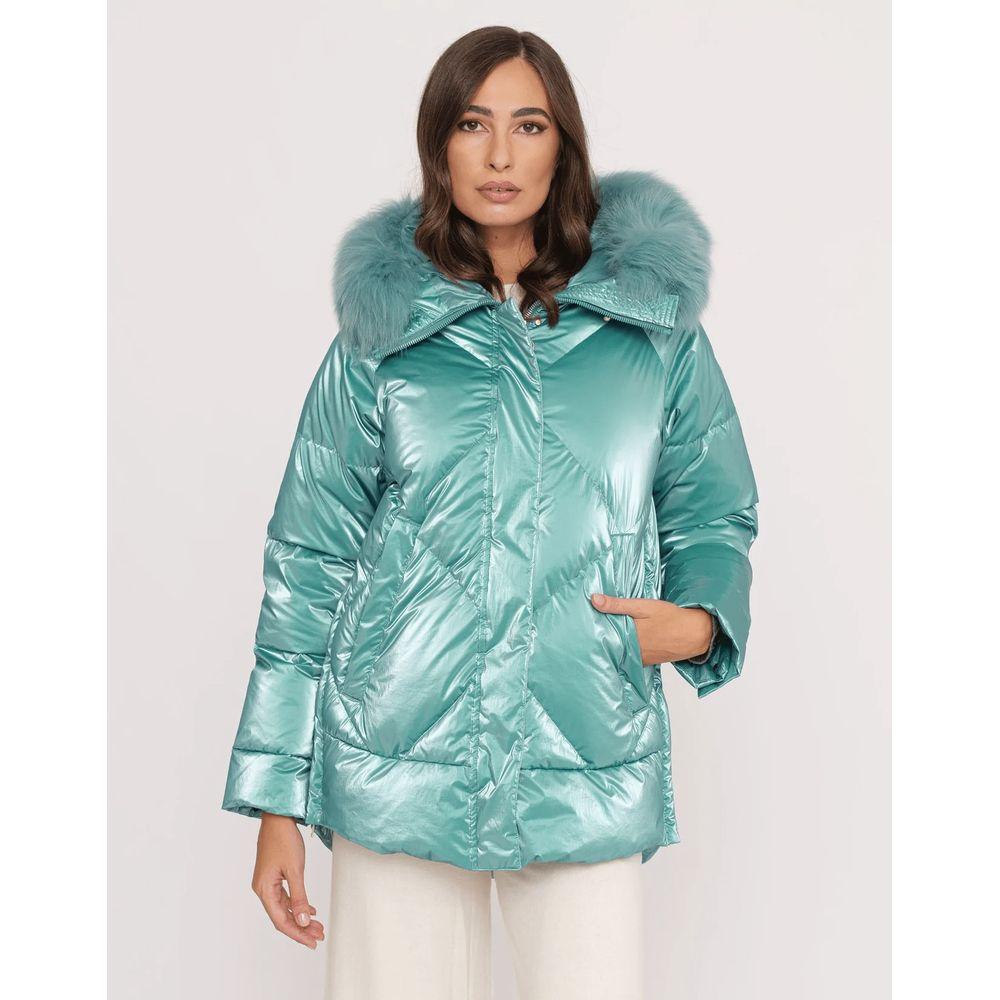 People Of Shibuya Light Blue Polyester Women Jacket PE-13567-IT42|M