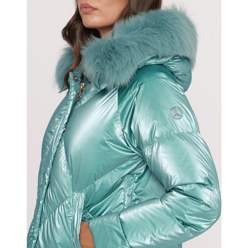 People Of Shibuya Light Blue Polyester Women Jacket PE-13567-IT42|M