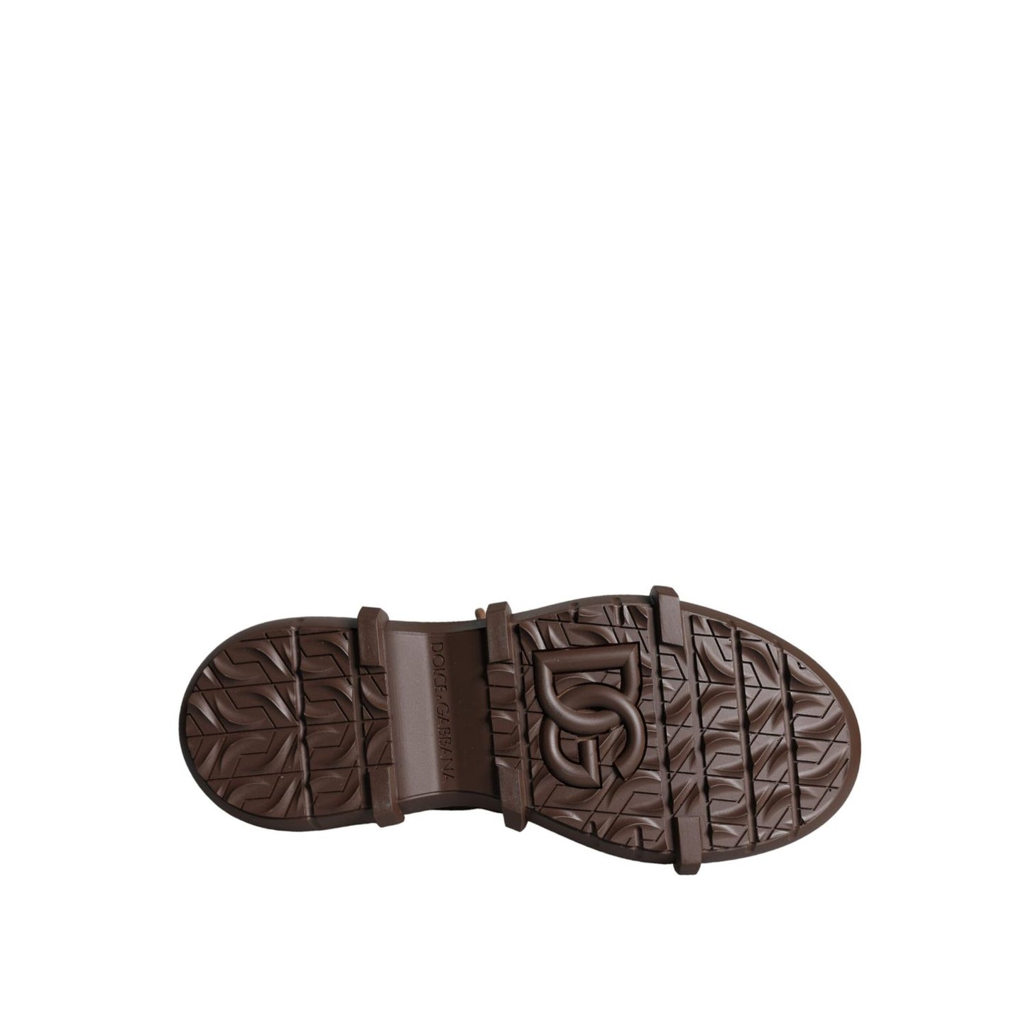 Dolce & Gabbana Brown Suede Leather Military Combat Men Boots Shoes